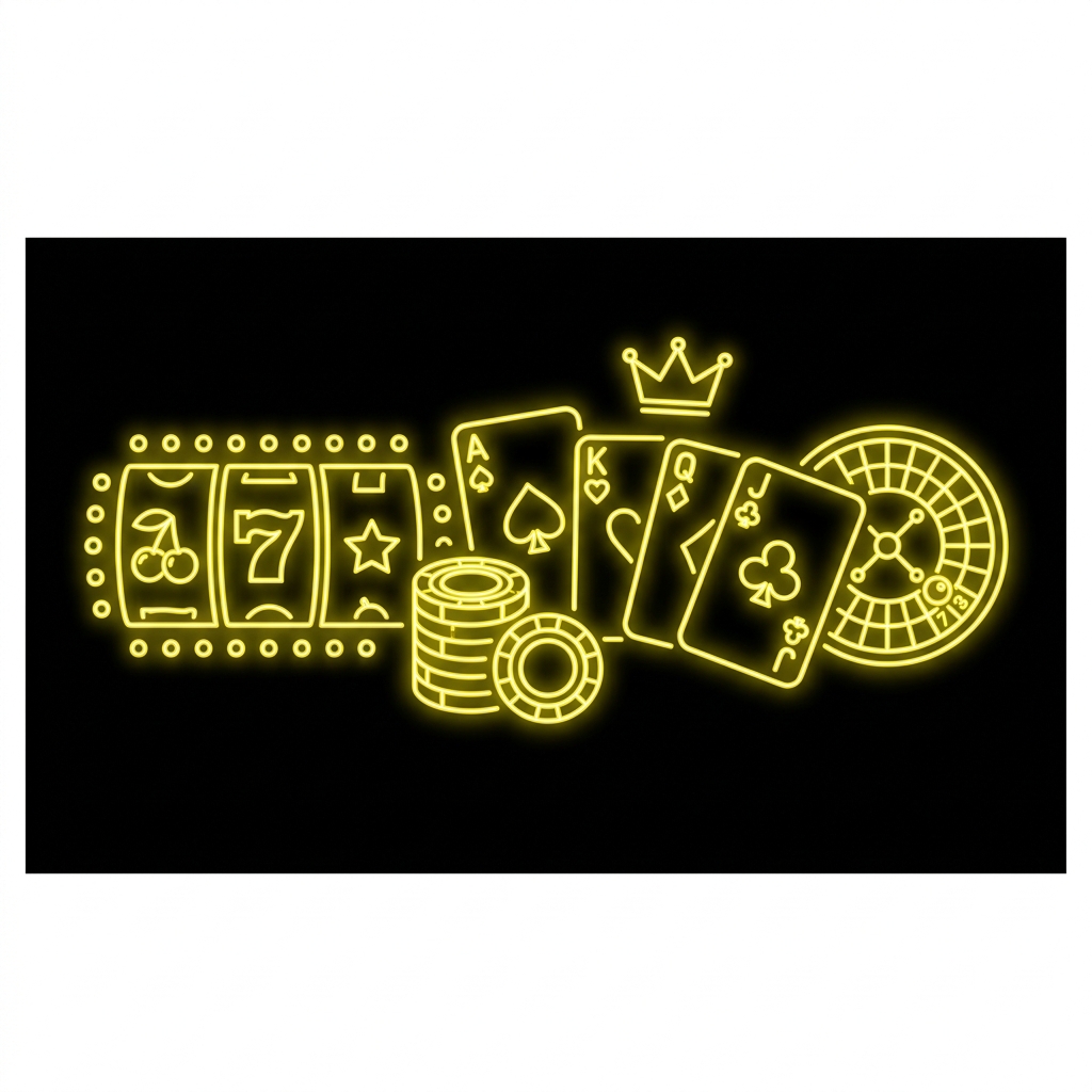 2D Vector Illustration of Casino cards, slots, and chips