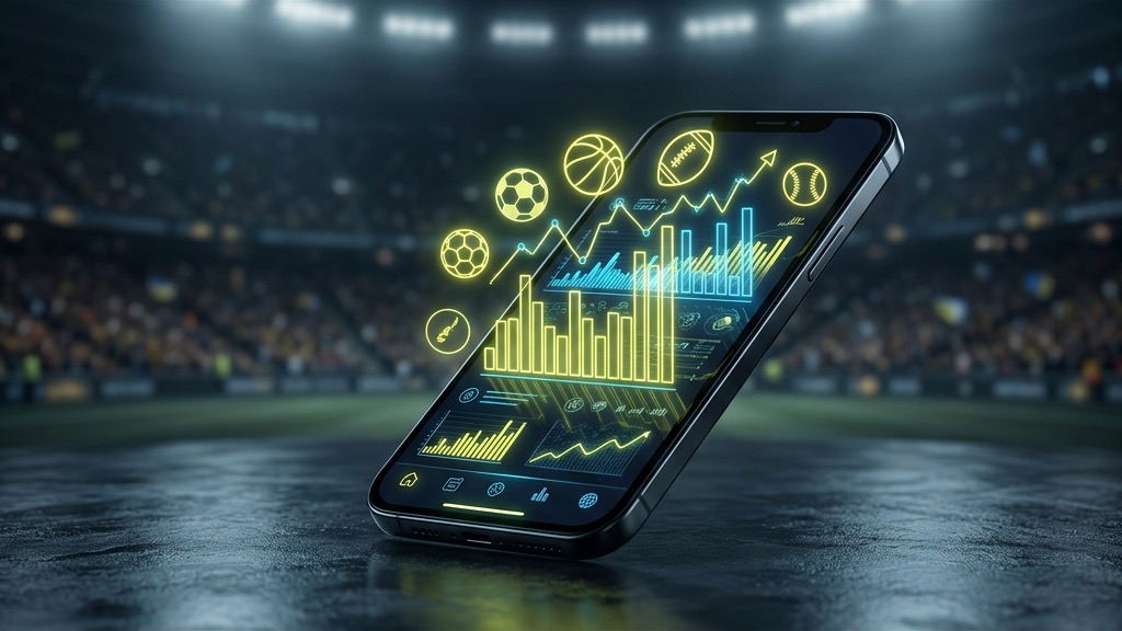2D Vector Illustration of sports betting mobile app layout