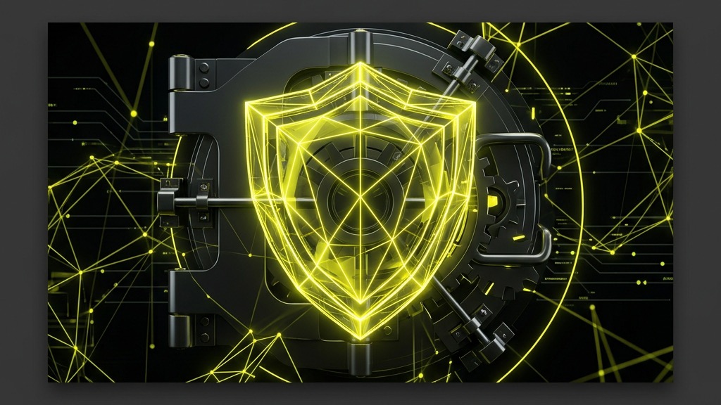 Futuristic shield outline representing data protection