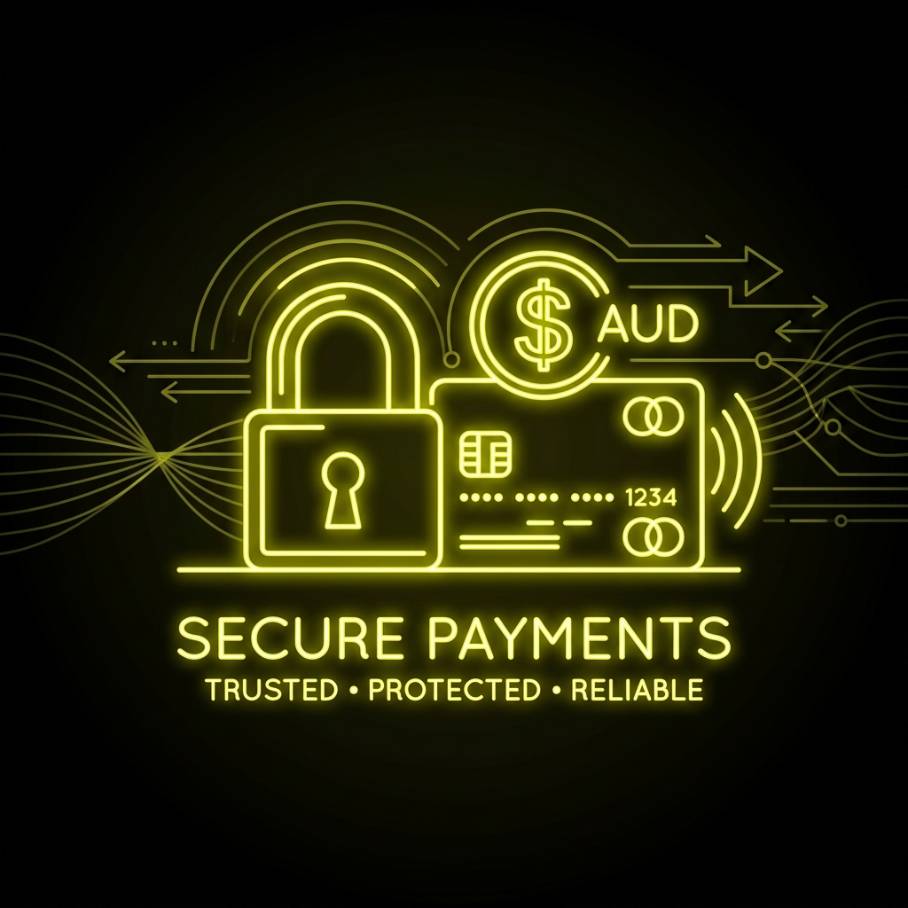2D Vector Illustration representing secure AUD payments and lock protection